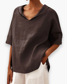 Damen Luftige Elegante Bluse | Sommer Blusen – Dunkel-Braun