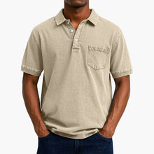 Poloshirt Klassisches - Kurzarmshirt für Herren mit Tasche – Khaki