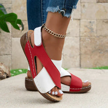 Karla | Damen Orthopädische Kreuzriemen Sandalen – Rot und Weiß
