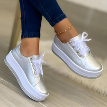 Glennis - Elegante Plateau Sneaker | Stylische Plateau Sneaker Bequem für Damen – Silber