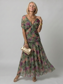 Calen | Off-Shoulder Midi-Kleid – Dunkelgrün
