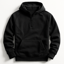 Kennet – Langarm-sweatshirt MIT Kapuze Und Viertelreißverschluss – Schwarz