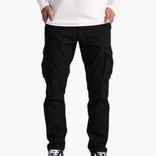 Herren Sommer Cargohose mit Taschen und verstellbarem Bund – Schwarz