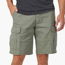 Herren Sommer Cargoshorts mit Klappentaschen und Reißverschluss – Grün