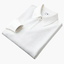 Felix | Premium Gestricktes Poloshirt – Weiß
