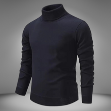 Klassischer Rollkragenstrickpullover für Männer – Blau