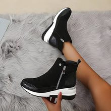 Orthopädische Leder Damen Stiefeletten - Emma – Schwarz