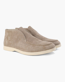Keynes - Hohe Wildleder Hausschuhe – Hellbeige