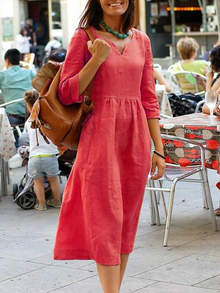 Komfortables Kleid für Damen – Rot