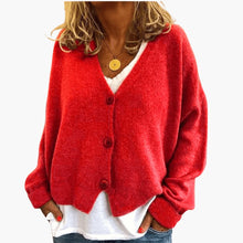 Gwen – Langärmelige Strickjacke – Rot