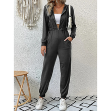 Luxuriöser Retro-Jumpsuit-Trainings- & Jogginganzug für Damen | Perfekt für den Alltag – Grau
