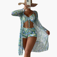 Lotta | 3-teiliges bedrucktes Bikini-Set – Grün