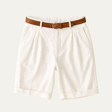 Oliver | Aufgeschlagener Saum Knielang Chinoshorts – Weiß