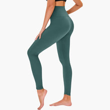 Damen Leggings mit Leopardenmuster und hohem Bund – Dunkelgrün