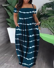 Tanya - Plus Size Safari Kleid Farbenfroh – Ozeanblau