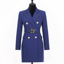 Stilvolles Einfarbiges Blazer-Kleid - Celeste – Dunkelblau