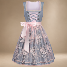 Sally - Modernes ärmelloses Oktoberfestkleid – Blau