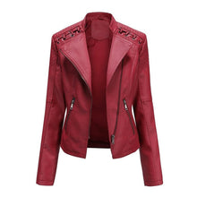 Liriane | Moderne Lederjacke mit buntem Design – Rot