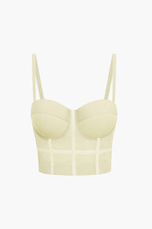 Ida | Figurbetontes Bustier-Top mit Bügel-Cups und transparenter Mesh-Struktur – Elfenbein