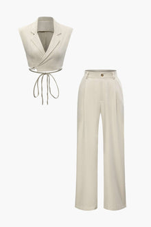 Mira | Elegantes Zweiteiler-Set mit Cropped-Top – Beige