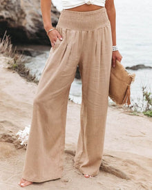 Quinley - Leinenhose mit Stretch – Khaki