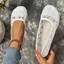 Jessamine | Atmungsaktive Mesh Spitze Vintage-Ballettflaschen – Weiß