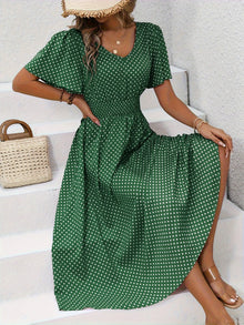 Gepunktetes Sommerkleid | Luftig & Feminin | Perfekt für sonnige Tage – Grün