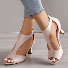 Hinterreißverschluss Fischarme Heelschuhe – Rosa