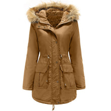 Damen Winterjacke mit Fellkapuze - Soria – Braun
