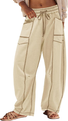 LINA | Barrel-Pants – Weite Sommer-Loungehose für jeden Moment – Hellkhaki