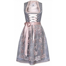 Damen Elegantes Mini Dirndlkleid | Traditionell Festlich – Silber