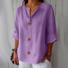 Piera - Luftige Leinenbluse – Lila