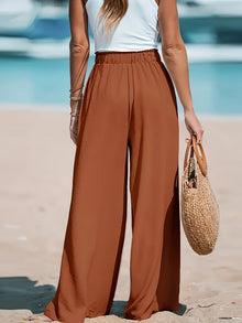 Janet - Entspannte Kordelzug Weite Hose – Caramel Farbe