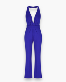Damen Stilvoll Tief Schnitt Jumpsuit | Elegante – Blau
