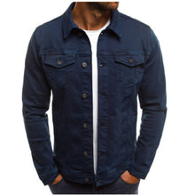 Domin - Farbige Jeansjacke für Männer – Marineblau