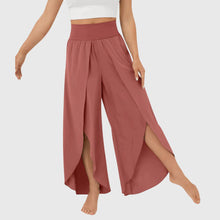 Magdalena | Damen Weit geschnittene Boho-Hose mit Schlitzdesign – Rot