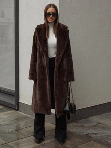 Wanna | Langer Damen Wintermantel – Kaffee