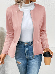 Norlina | Taillierte Jacke mit Reißverschluss – Pink