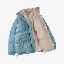 Ayanne | Warme doppelseitige Cordjacke – Blau
