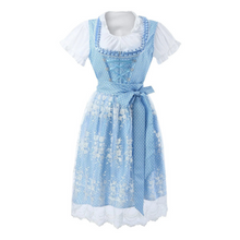 Damen Elegantes Festliches Kleid | Midi Dirndl Kleid – Blau