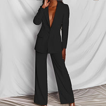 Véronique | Mode Business Damenbekleidung Langarm Hose Anzug – Schwarz
