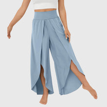 Magdalena | Damen Weit geschnittene Boho-Hose mit Schlitzdesign – Blau