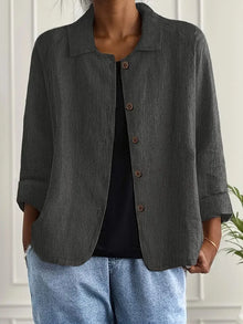 Athena | Rundhals Kurzarm Top – Dunkelgrau