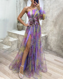 Adelinde™ – Damen Abendkleid mit Eleganter Spitze – Violett