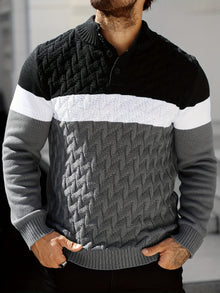Lilfad - Lässiger Strick Pullover Mit Stehkragen – Schwarz