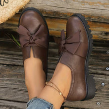 Nargiza - Elegante Loafer Mit Schleife Runder Zehenpartie Und Klobiger Sohle – Dunkelbraun