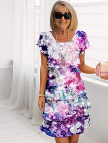 Francin | Luftiges Blumenkleid – Lila