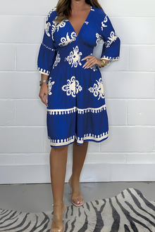 Alira™ | Sommerliches Boho-Kleid – Blau