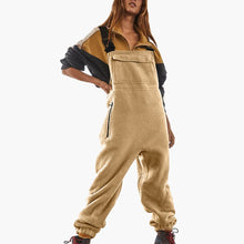 Alina | Verstellbarer Fleece-Overall aus Cordstoff – Beige