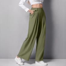 Montana - Bequeme Hose mit weitem Bein – Grün
